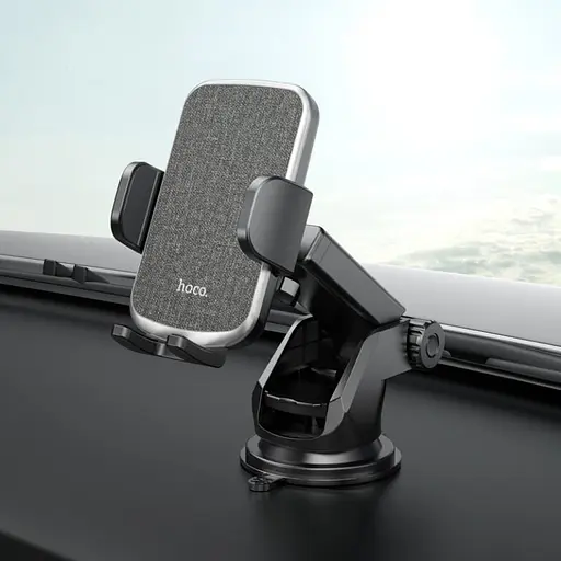 Автотримач для телефона HOCO CA95 Polaris push-type telescopic suction cup car holder Black - фото 5