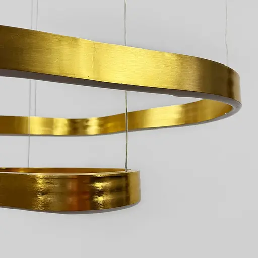 Ефектна золота люстра на 2 яруси 65х55 см та 45х30 см | Арт. PCL006-600*400 PGD | Line F - фото 3