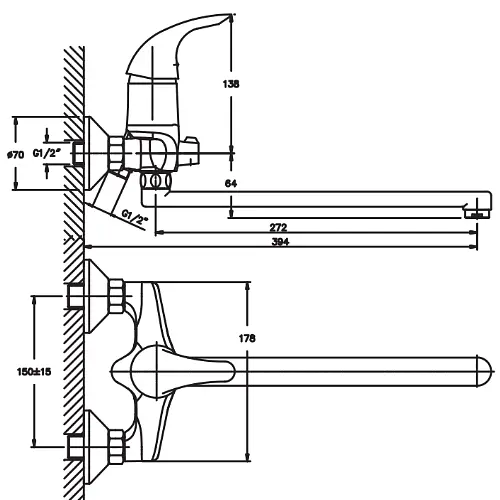 Смеситель для ванны Haiba VIOLET 006 (HB0396) - фото 2