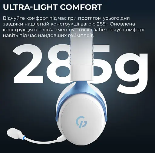 Беспроводные игровые наушники GamePro HSW-191-WHB Asgard Skadi Wireless 7.1 White-Blue - фото 9