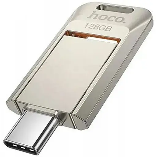 USB флеш накопитель Hoco UD17 128GB Type-C металлический серебристый - фото 1