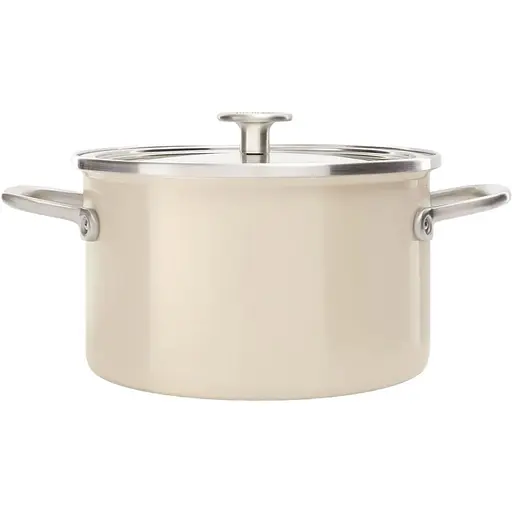 Кастрюля с крышкой KitchenAid Steel Core 20 см миндальный крем (CC003266-001) - фото 2