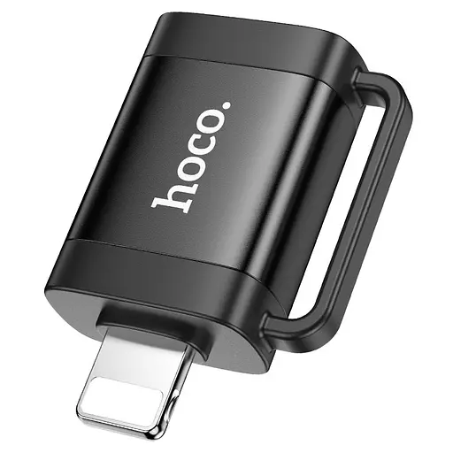 Адаптер HOCO UA31A iP male to USB female OTG adapter Black - фото 1