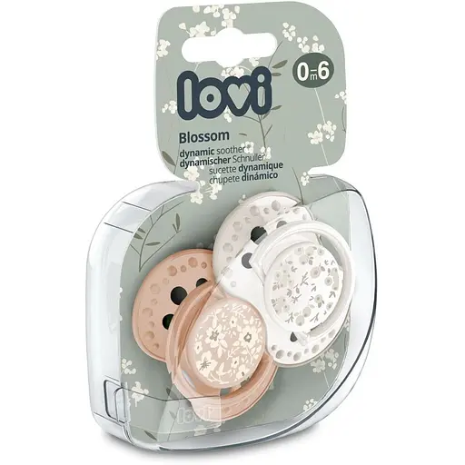 Пустышка силиконовая динамическая LOVI Blossom 0-6 месяцев 2 шт. бежевая (22/921_newgirl) - фото 4