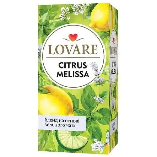 Купаж зеленого та трав'яного чаю Lovare Citrus Melisa 24 шт - фото 1