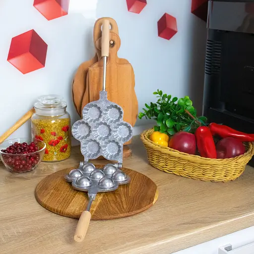 Форма алюминиевая для выпечки кексов, корзинок и тарталеток на плите (7 тарталеток), ХЕАЗ Серый 81866 - фото 1