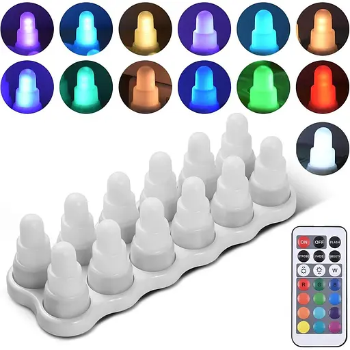 Світлодіодні свічки Kavolet з дистанційним керуванням 13 кольорів 7 рівнів яскравості