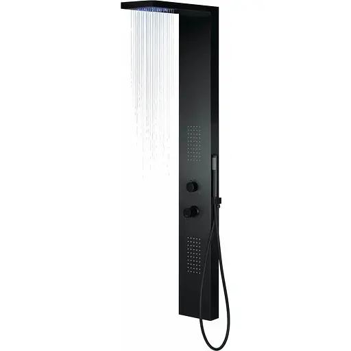 Душова панель Corsan Tugela black LED S029MBLLED, Чорний матовий - фото 1
