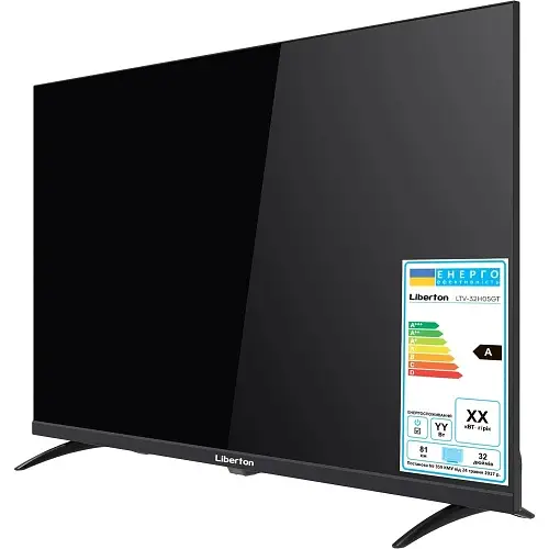 Телевизор 32" Liberton LTV-32H05GT, Black, LED, 1366x768, 60 Гц, 3000:1, Google TV, DVB-T2/C, LAN, Wi-Fi, Bluetooth, 2xHDMI, 2хUSB, 2 x 6 Вт, VESA 200x200 - фото 2