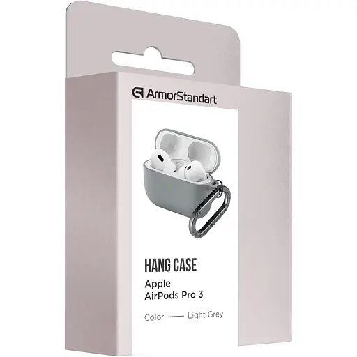 Чохол ArmorStandart Hang Case для Apple AirPods Pro 3 Light Grey (ARM88275) [149499] - фото 3