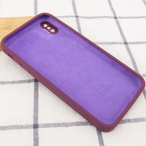 Чехол Silicone Case Square Full Camera Protective AA для Apple iPhone XS Max 6.5 Бордовый/Maroon - фото 3