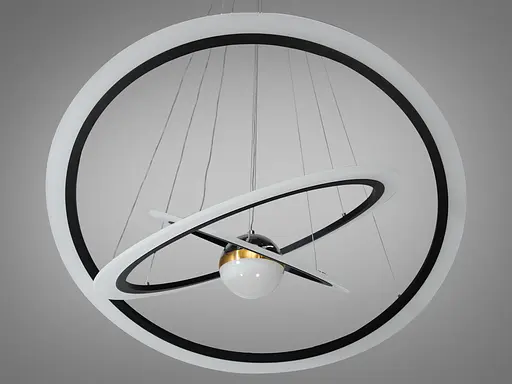 Світлодіодна люстра з додатковим підсвічуванням,140 Вт, чорна - фото 3