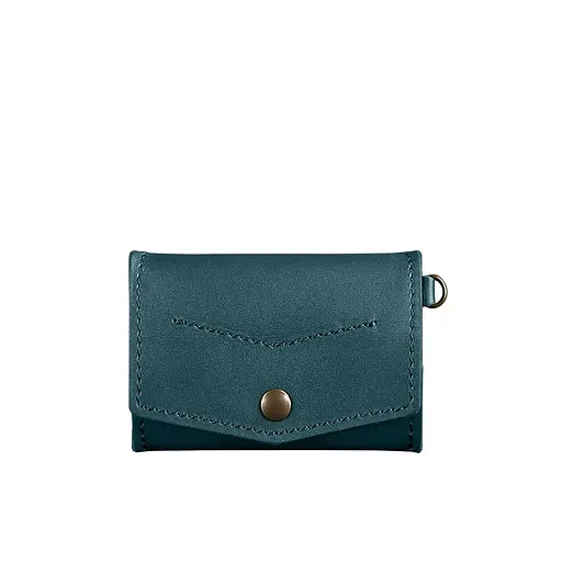 Женская кожаная монетница с клапаном 1.0 зеленая - фото 8