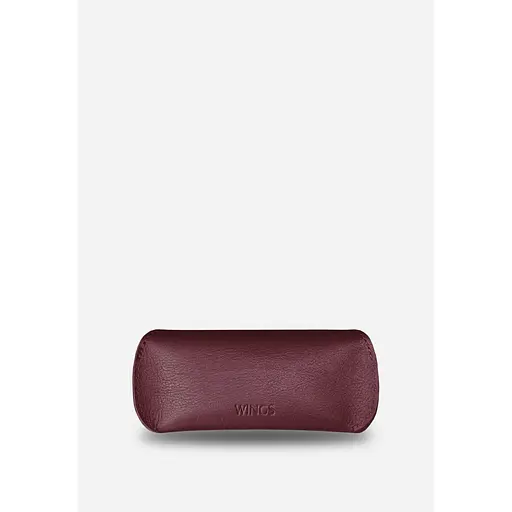 Кожаный чехол для очков BlankNote с клапаном на магните Wings Бордовый - фото 3