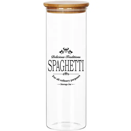 Банка для хранения Galleryglass Spaghetti стеклянная с бамбуковой крышкой 1.3 л (85006096) - фото 1
