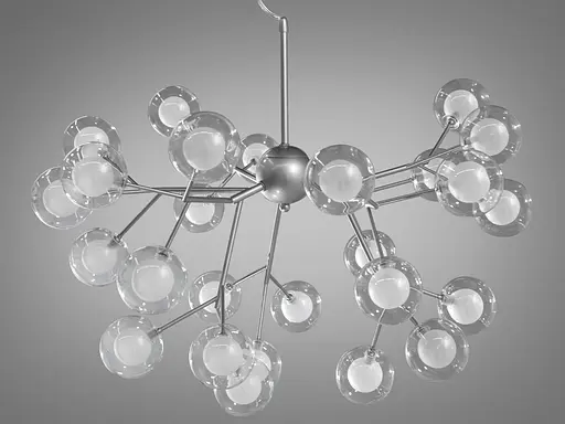 Невероятно изысканная люстра "Светлячок", 27 ламп, цвет-хром сатин - фото 2