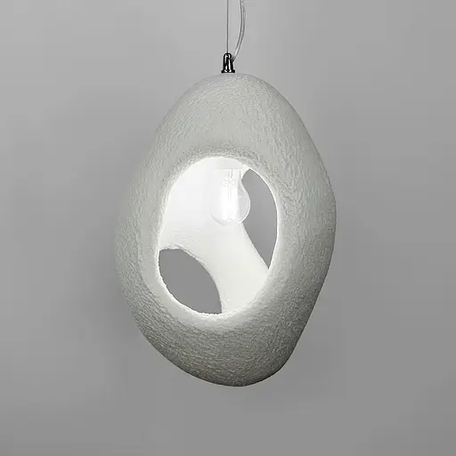 Гіпсовий світильник у білому кольорі Ø30х50 см | Line F | Арт. MJ37-280*290 - фото 2