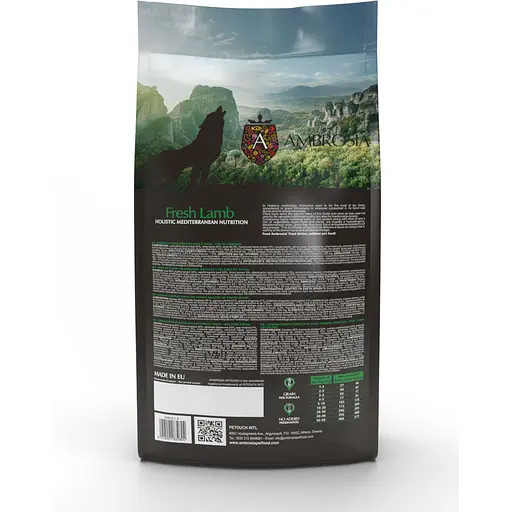 Сухий корм Ambrosia Mediterranean для дорослих собак усіх порід з ягням 100 г - фото 3