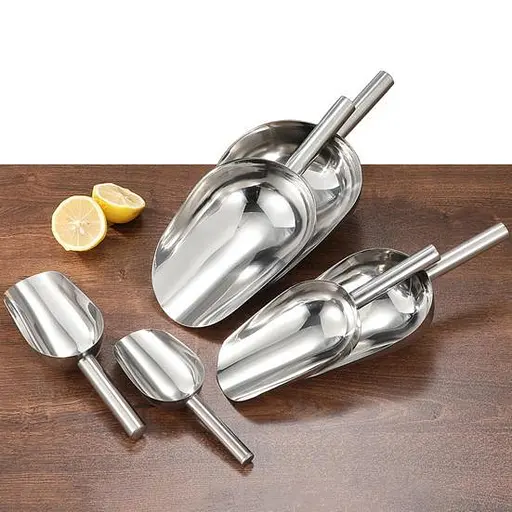 Комплект з 2 алюмінієвих совків для льоду, цукру, спецій і сипучих продуктів 26.5 і 21.5 см, Kitchen Master Сірий 86371 - фото 9