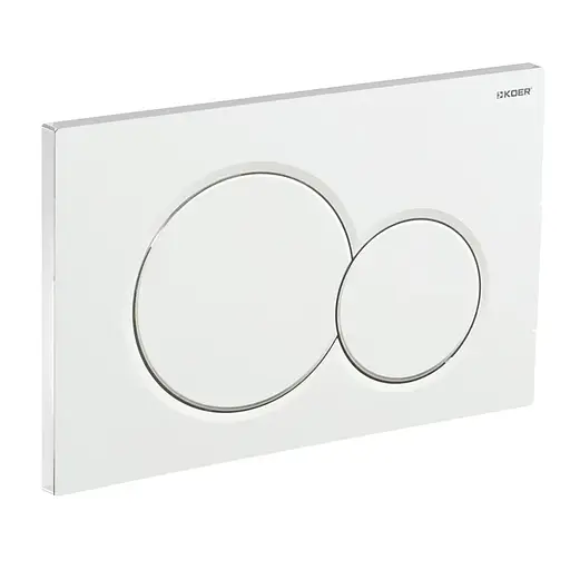 Панель смыва Koer KT-0601-03 пластиковая, кнопка круглая KR5175, Белый - фото 1
