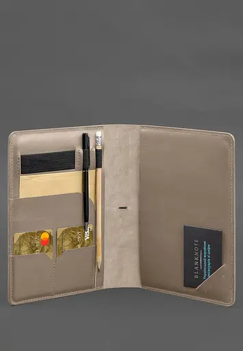 Шкіряний блокнот А5 (софт-бук) 9.4 світло-бежевий - фото 7