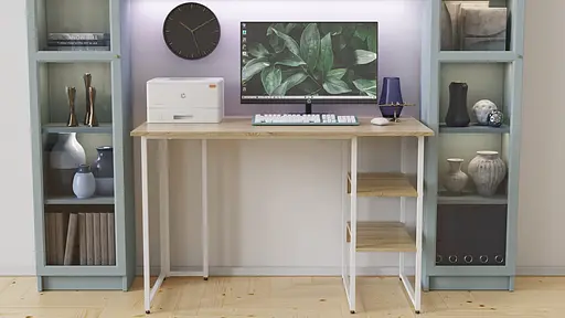 Компьютерный стол Ferrum-decor Кевин 75x100x70 белый ДСП Дуб Сонома 16мм (FRD-101270) - фото 4