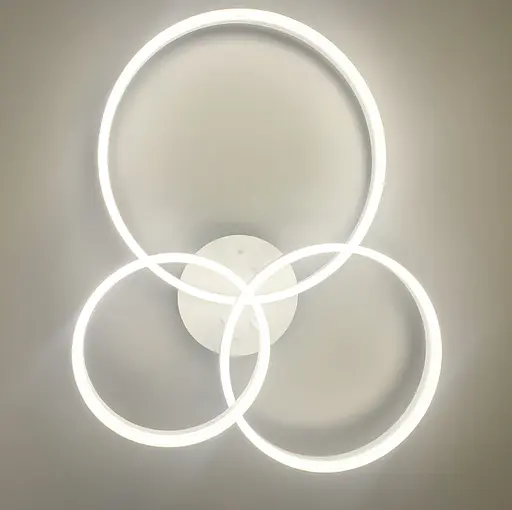 Потолочная LED люстра в белом на 3 кольца Line.F A 8008/3 WH - фото 2