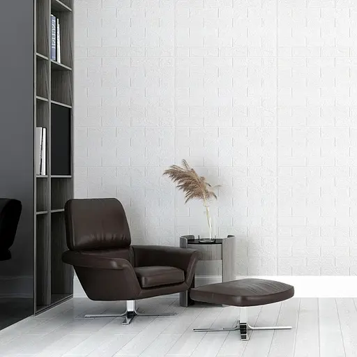 Самоклеящаяся 3D панель под белый кирпич в рулоне 19600x700x3мм (R001-3-20) SW-00001392 - фото 5