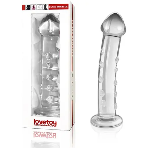 Стеклянный фаллоимитатор LoveToy Glass Romance 18 см (прозрачный)