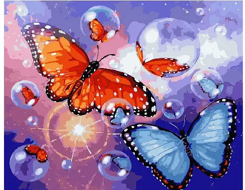 Картина за номерами. Brushme "Мильні метелики" GX22072