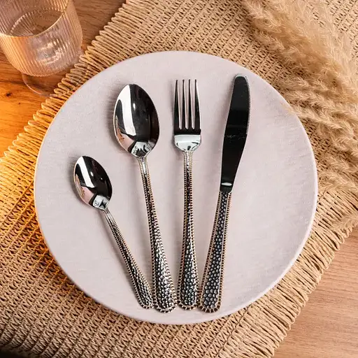 Набор столовых приборов Yiwu из нержавеющей стали на 6 персон 24 предмета столовая ложка вилка чем подарочная упаковка HP-16978-26 - фото 2