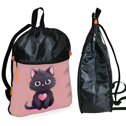 Шкільний рюкзак дитячий з кошеням + Сумка для взуття спортивної форми рюкзак-мішок для хлопчика (01704) - фото 2