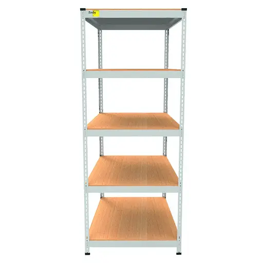 Металевий стелаж Emby Light Series (розмір 1800х600x600мм) 5 полиць ДСП до 100кг Білий