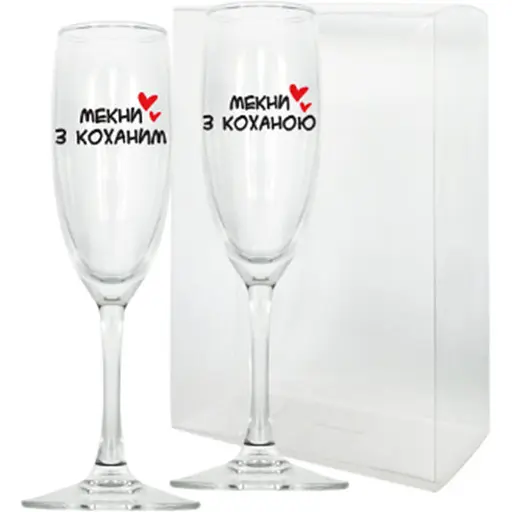 Набор бокалов для шампанского Galleryglass Leo Приколы 190 мл 2 шт. (86005905) - фото 1