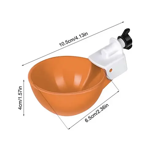 Поилка для поения кур автоматическая, чашки кормления, пластиковые, оранжевого цвета, 4 шт в наборе - фото 2