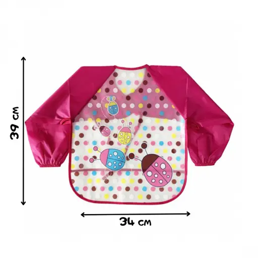 Слинявчик з рукавами "Сонечка" MGZ-0610-2 червоний, клейончатий, на зав`язках - фото 2