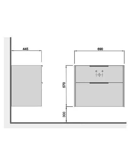 Тумба Мойдодир під стільницю Line Craft 70-А дуб крафт/Чорний - фото 6