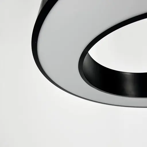 Стельова чорна LED люстра у формі кільця Ø 50х8 см | Line F | Арт. MJ547-500 BK - фото 3