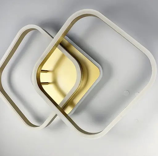 Стельова LED люстра на 2 ріжки квадратної форми з кольоровою RGB підсвіткою на основі | Арт. A 55071/2 | Line F - фото 1