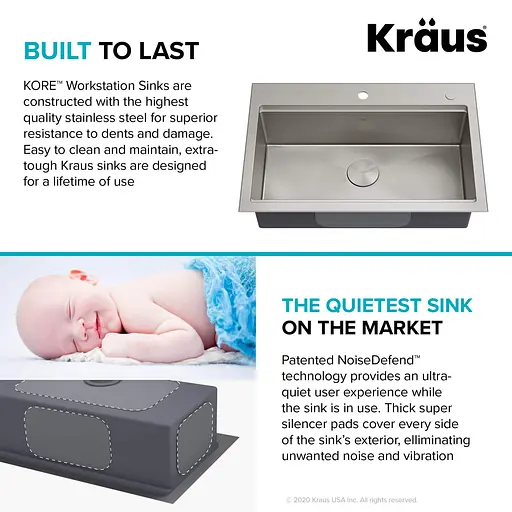 Кухонна мийка Kraus Kore KWT300-32, Нержавіюча сталь - фото 10