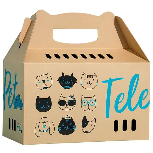 Коробка-переноска ТелеПет 45.5х22х43.5 мм   