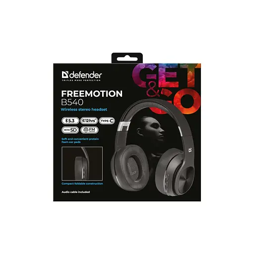 Наушники Defender FreeMotion B540 Bluetooth Black (63540) - фото 6