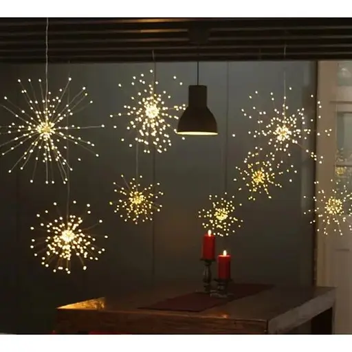 Светодиодная гирлянда Феерверк Firework автономная 150LED, длина нити 26см с пультом