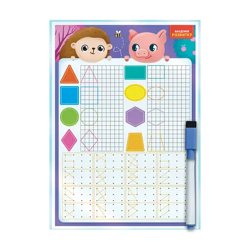 Доска-тренажер "Фигуры и формы" Vladi Toys VT5010-27 укр - фото 1