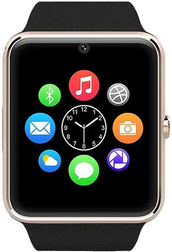 Смарт-часы GT08 с камерой и Sim картой Gold Black (16149) - фото 3