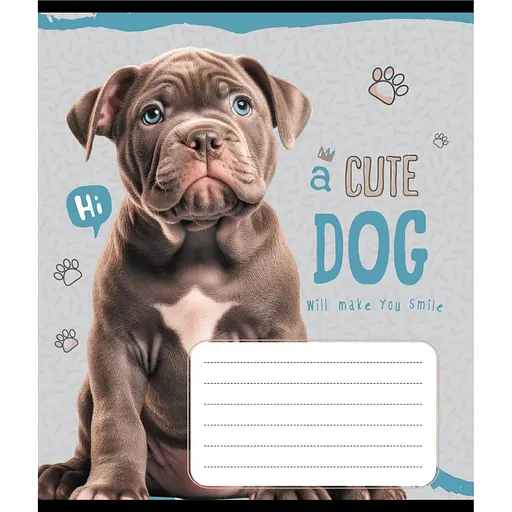 Зошит учнівський "Милий цуценя" Leader 012-520132L-3 в лінію, 12 аркушів - фото 1