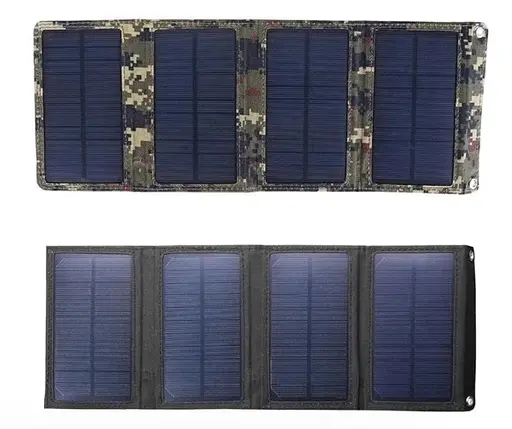 Складное солнечное зарядное устройство Solar Powerbank 20W MP04B Черный - фото 3