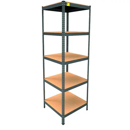 Металевий стелаж Emby Light Series (розмір 2100х600x600мм) 5 полиць ДСП до 100кг Чорний