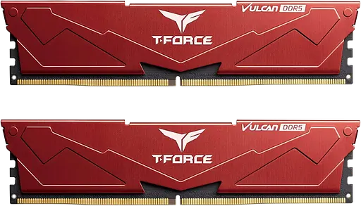 Оперативная память Team 32GB (2x16GB) DDR5 6400MHz T-Force Vulcan Red (FLRD532G6400HC40BDC01) - фото 1