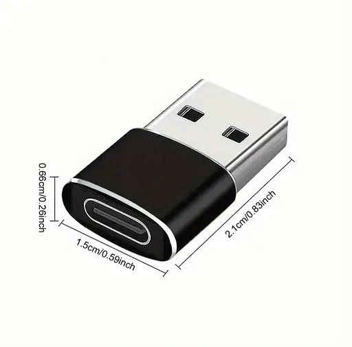 Перехідник з USB на Type-C OTG, USB Type-C. Чорний - фото 6